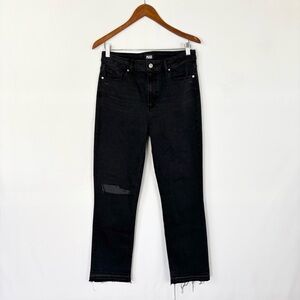 NEW‎ Paige Cindy High Rise Straight Ankle Jeans Undone Hem Night Owl Size 30